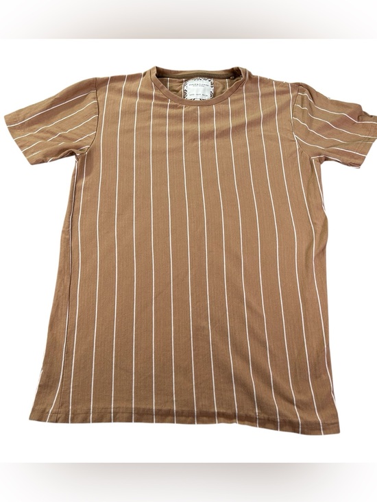 Denim & Flower Other - Denim & Flower Ricky Singh Pinstripe T-Shirt Men’s S Camel Tan Cotton Preppy